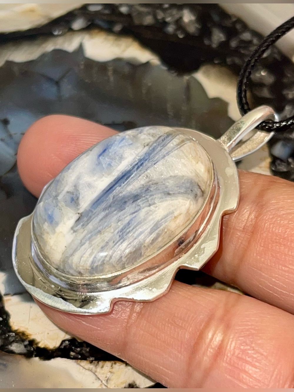 Petite Blue Kyanite Pendant 2”
